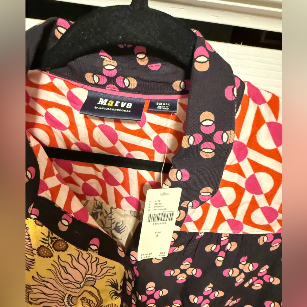 Maeve Multicolor Patterned Button Down Shirt NWT - image 5